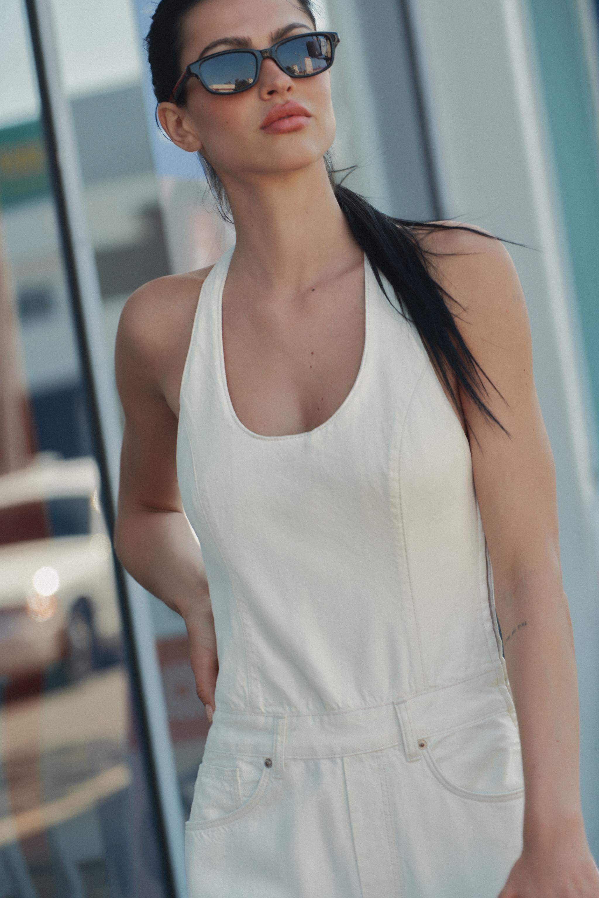 TRF DENIM STRAPPY JUMPSUIT